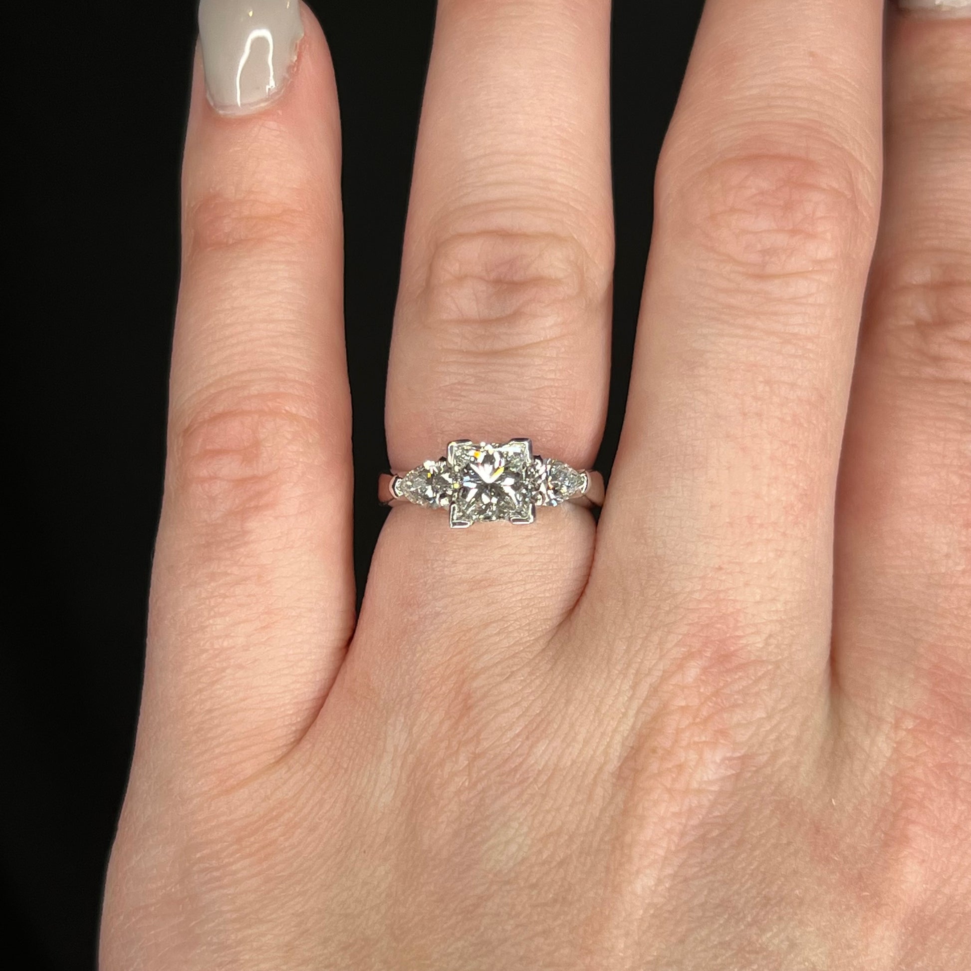 1.41 Princess Cut Diamond Engagement Ring in Platinum
