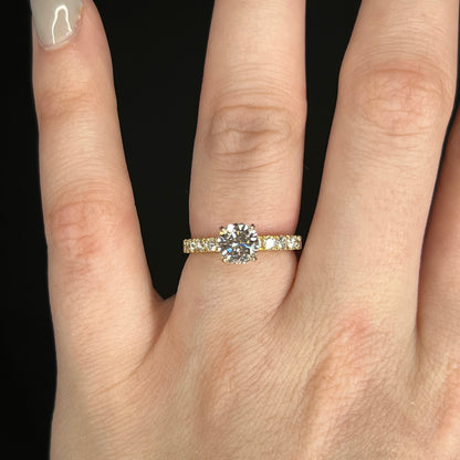 1.06 Solitaire Diamond Engagement Ring in 18k Yellow Gold