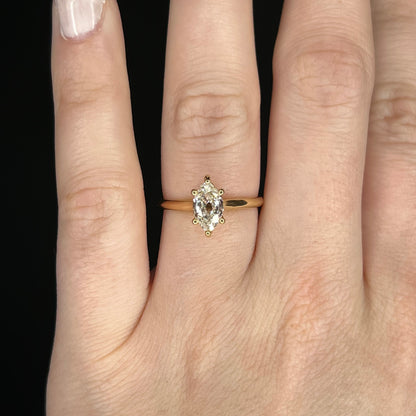 1.01 Carat Marquise Cut Diamond Engagement Ring in 14k