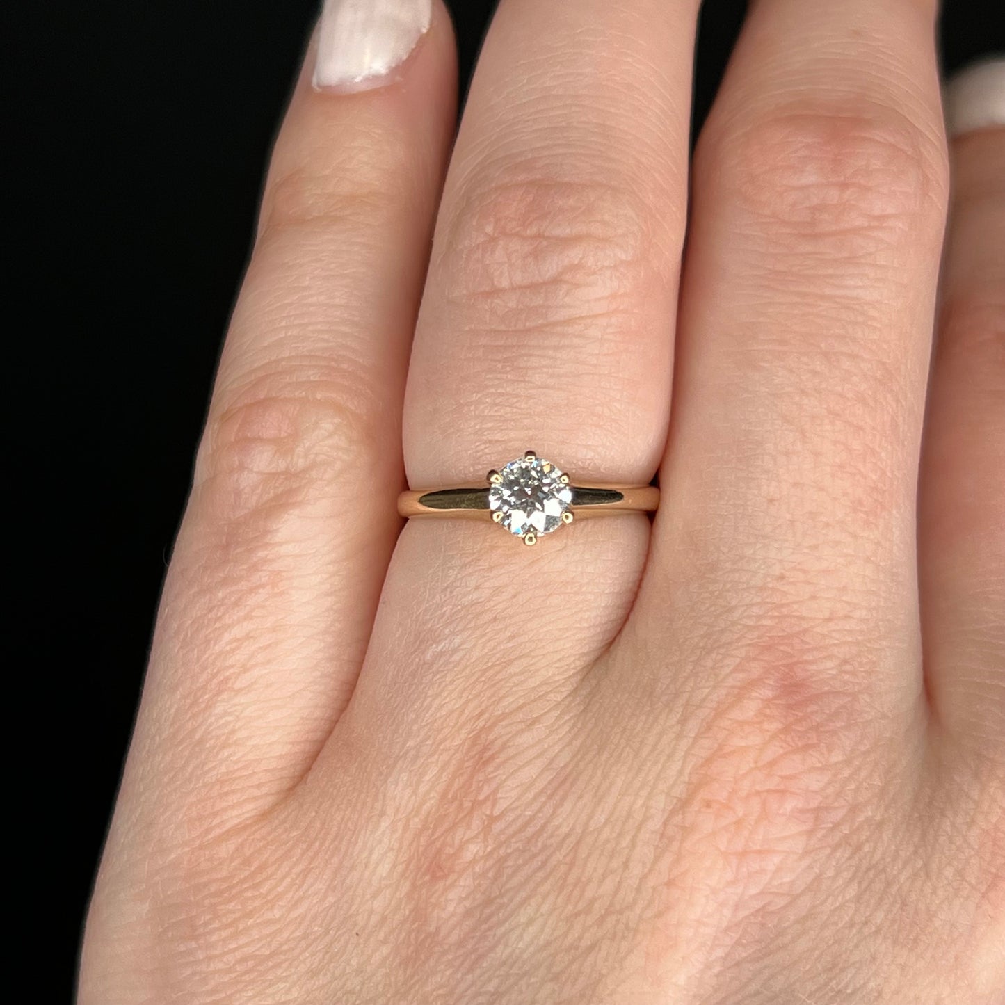 .55 Victorian Solitaire Diamond Engagement Ring in 14k Yellow Gold