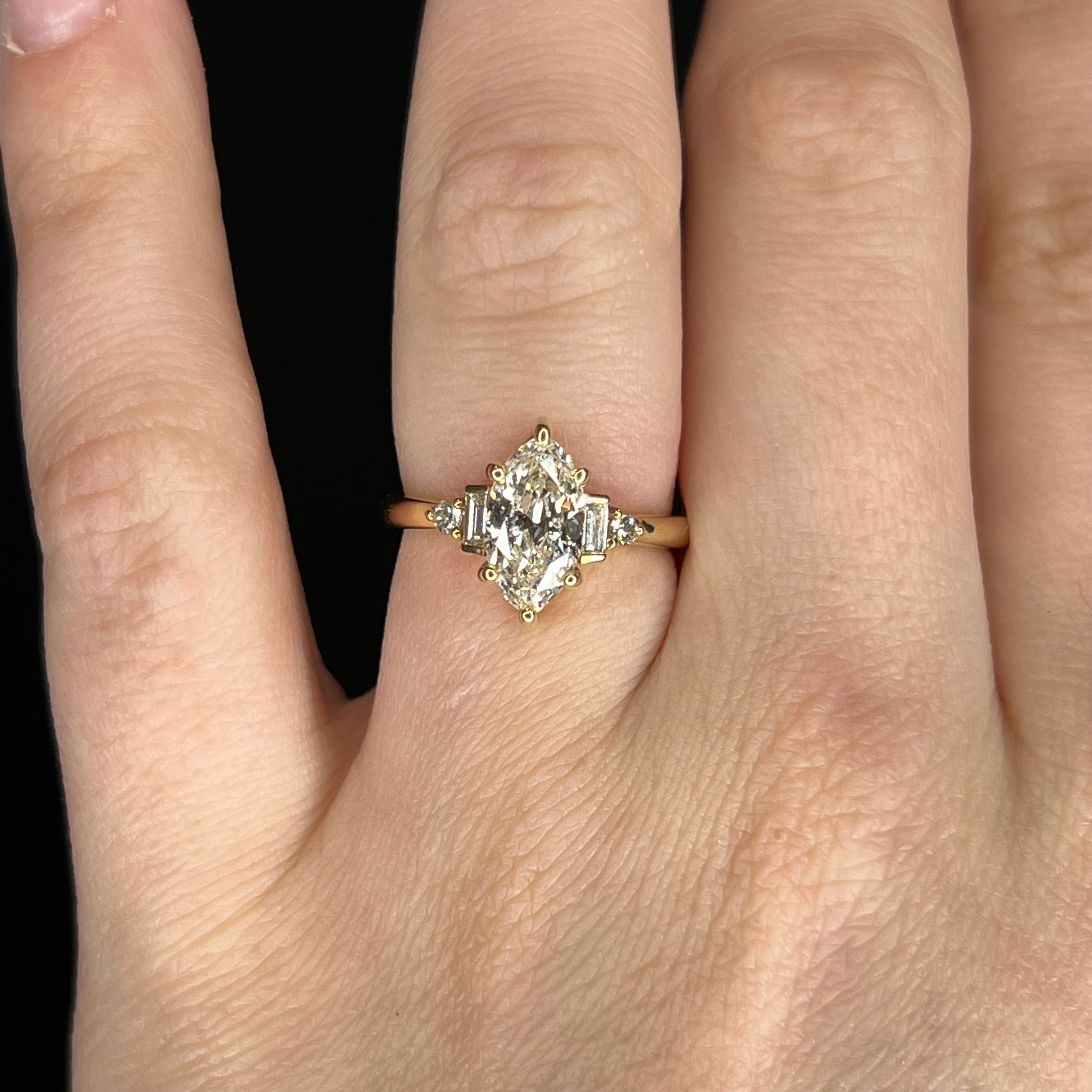 2 Carat Marquise Cut Diamond Engagement Ring in 14k Filigree