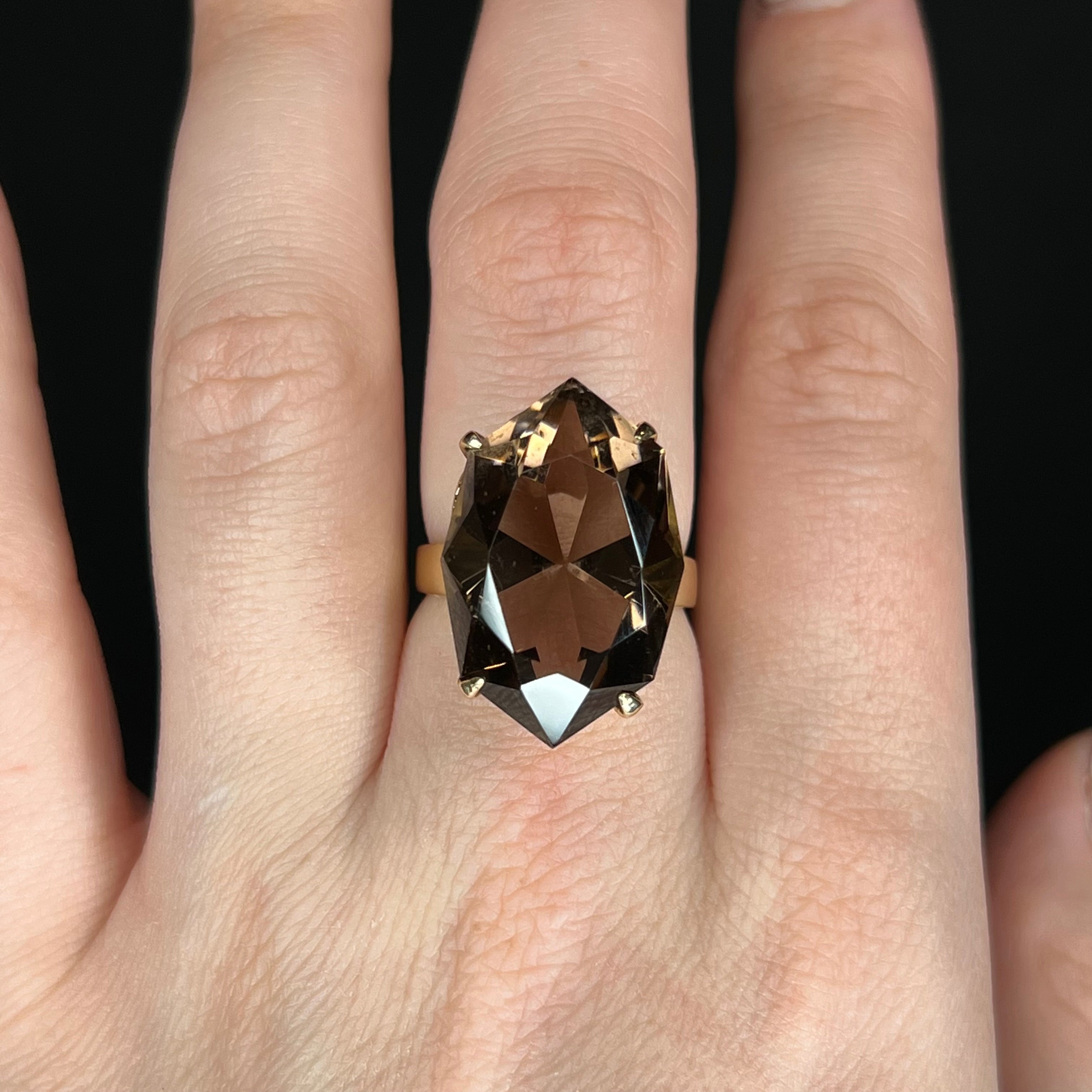 9ct gold clearance smoky quartz ring