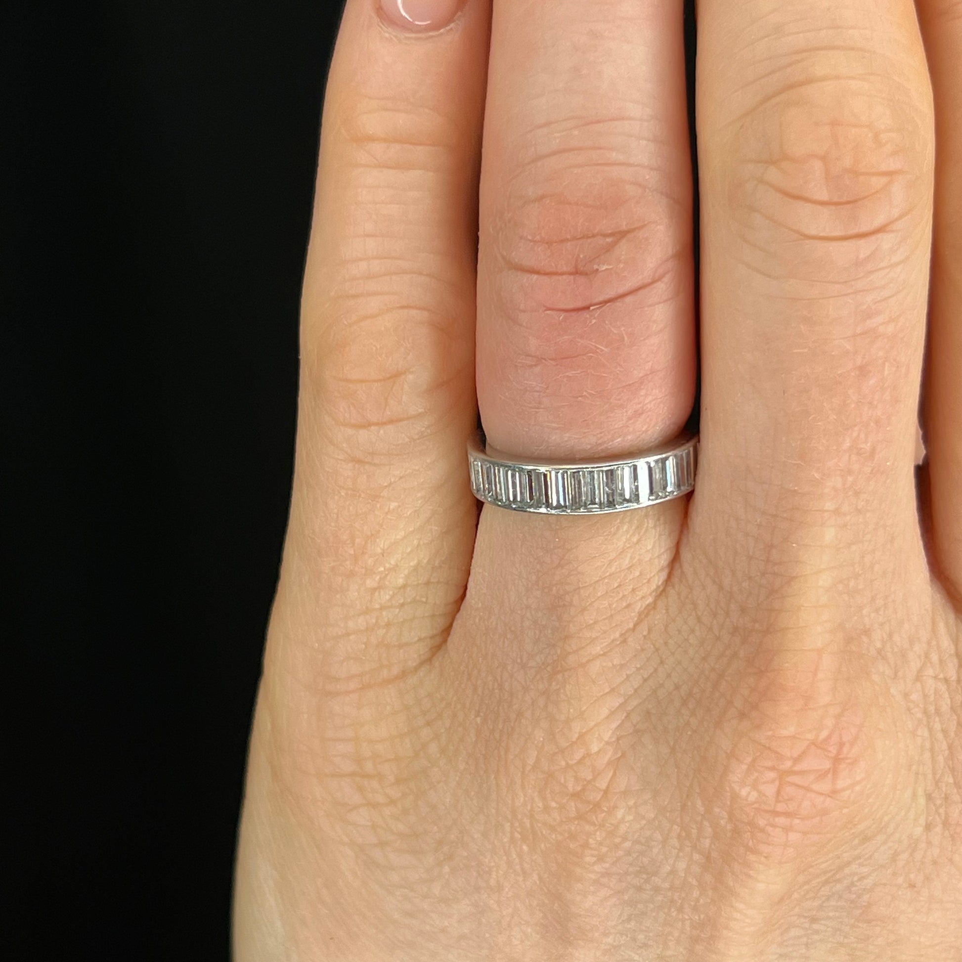 2.94 Emerald Cut Diamond Eternity Band in Platinum