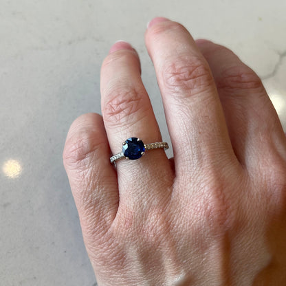 1.60 Sapphire & Diamond Engagement Ring in Platinum