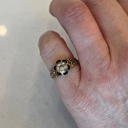 Victorian European Diamond Engagement Ring in 14K Rose Gold