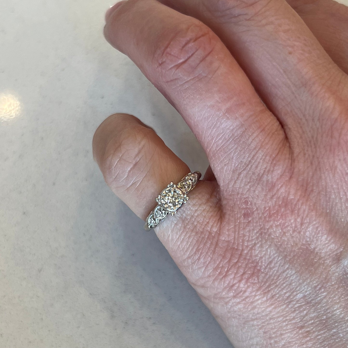 Vintage Mid-Century Diamond Engagement Ring in 14k