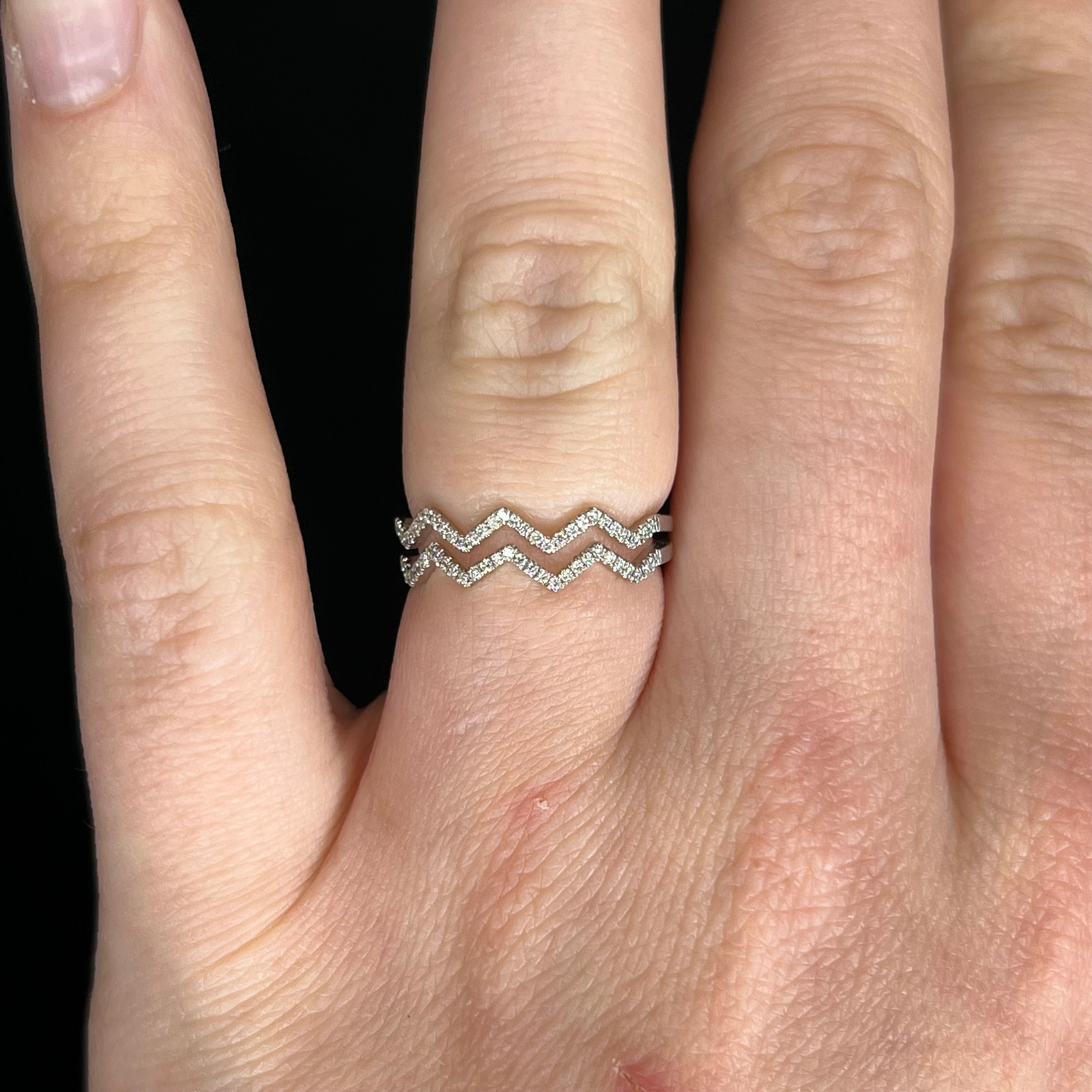 Pandora zigzag 2024 ring stack