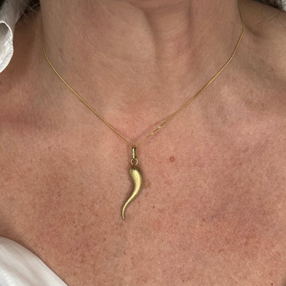 Cornicello Pendant Necklace in 14k Yellow Gold