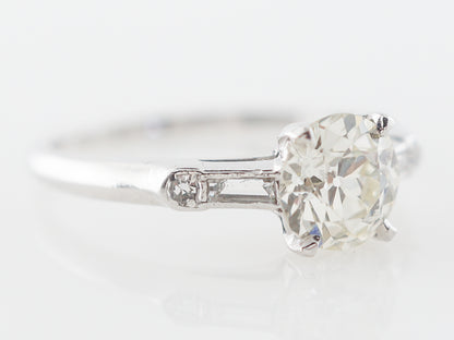 Art Deco 1 Carat Old Euro Diamond Engagement Ring