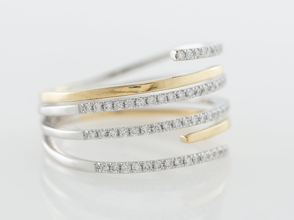 Two-Tone Diamond Stack Ring in 18k Yellow & White Gold