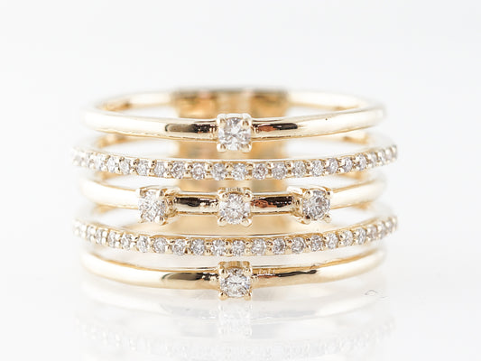 Layered Diamond Stack Ring in 14k Yellow Gold