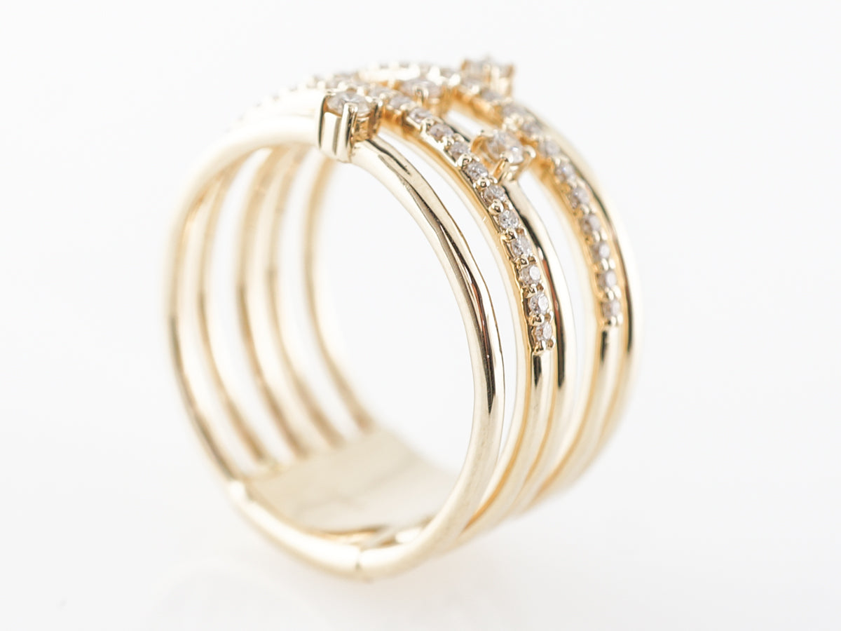 Layered Diamond Stack Ring in 14k Yellow Gold