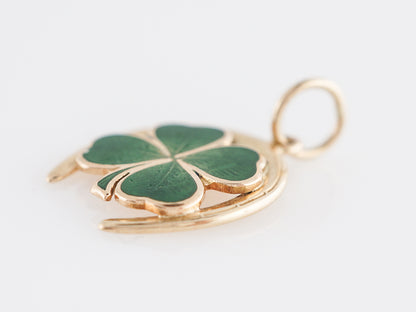 Lucky Clover & Horseshoe Charm in 14k Yellow Gold