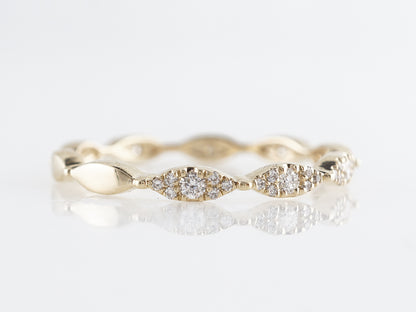 Marquis Station Diamond Wedding Band in 14k Yellow Gold