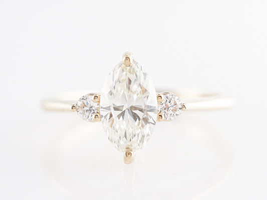 Solitaire Marquise Cut Diamond Engagement Ring in Yellow Gold