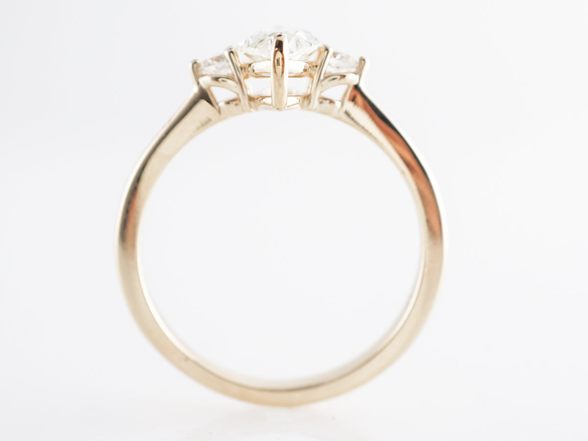 Solitaire Marquise Cut Diamond Engagement Ring in Yellow Gold