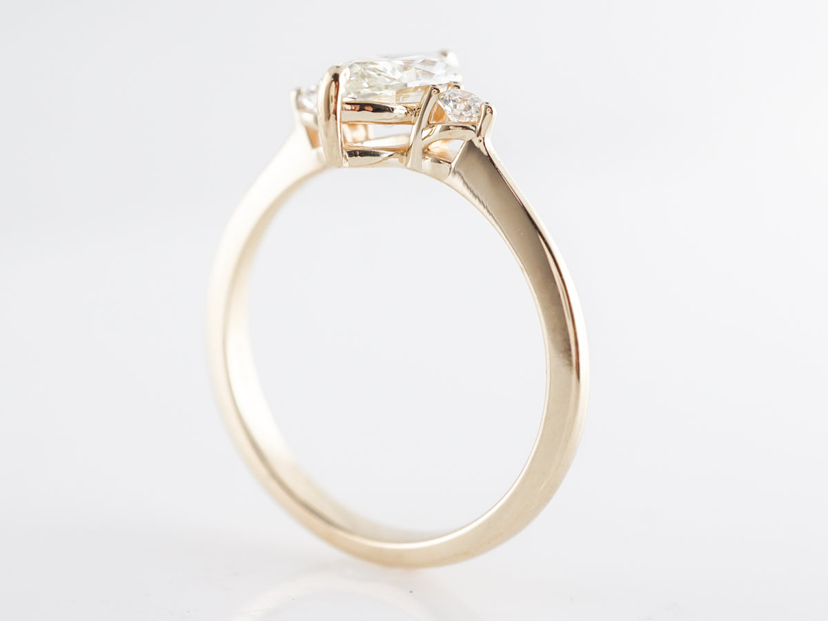 Solitaire Marquise Cut Diamond Engagement Ring in Yellow Gold