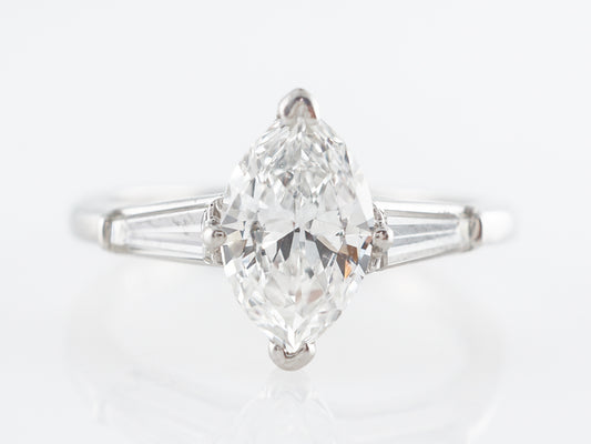 Solitaire Marquise Diamond Engagement Ring in Platinum