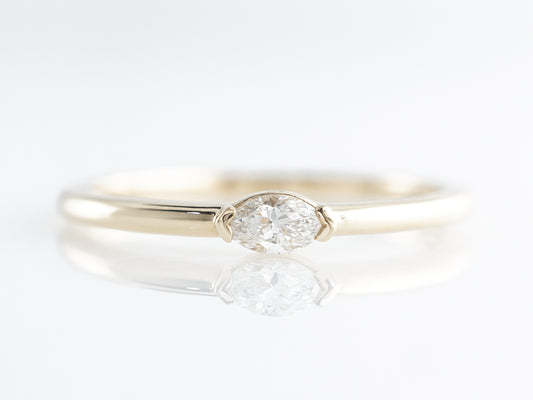 Simple Marquise Diamond Ring in 14k Yellow Gold