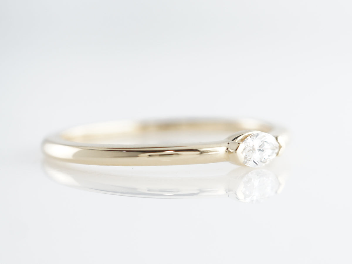 Simple Marquise Diamond Ring in 14k Yellow Gold