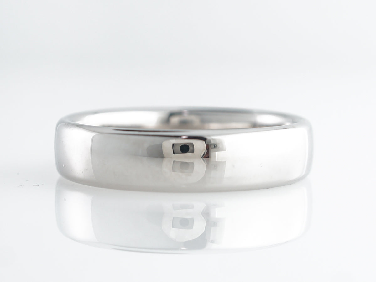 Men's Simple Wedding Band in 14k White Gold