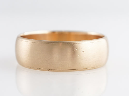 Men's Yellow Gold Wedding Band w/ Brushed Finish 14k