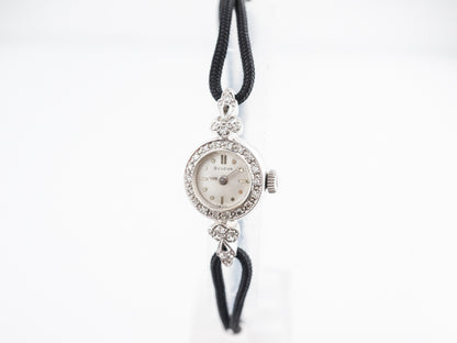 Mid-Century Bulova Watch w/ Diamonds in 14k