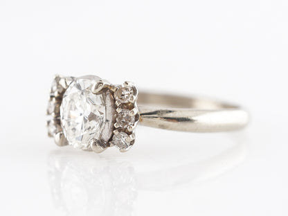 Vintage Mid-Century Oval Diamond Engagement Ring in 14K