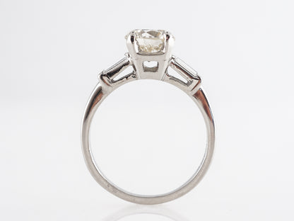 Mid-Century Solitaire Diamond Engagement Ring in Platinum