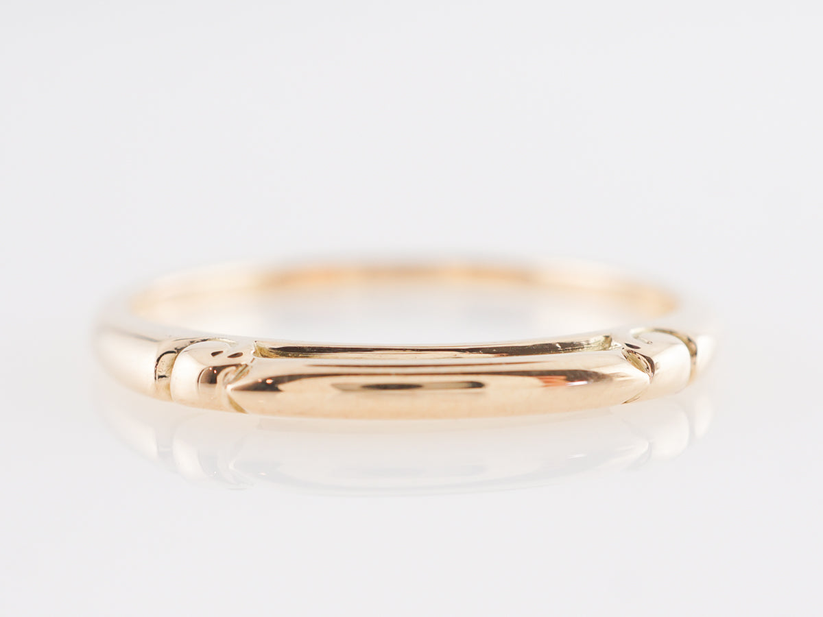 Mid-Century Engraved Wedding Band in 14k Yellow Gold