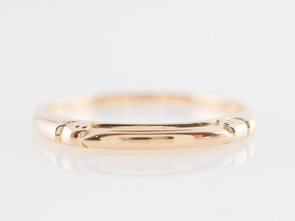 Mid-Century Engraved Wedding Band in 14k Yellow Gold