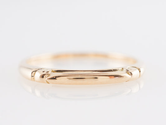 Mid-Century Engraved Wedding Band in 14k Yellow Gold