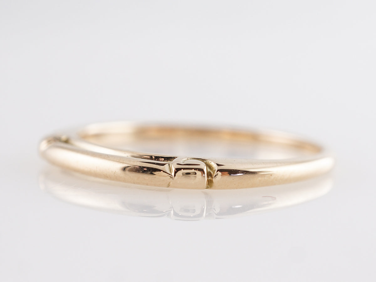 Mid-Century Engraved Wedding Band in 14k Yellow Gold