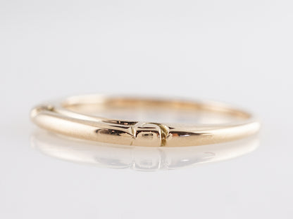 Mid-Century Engraved Wedding Band in 14k Yellow Gold