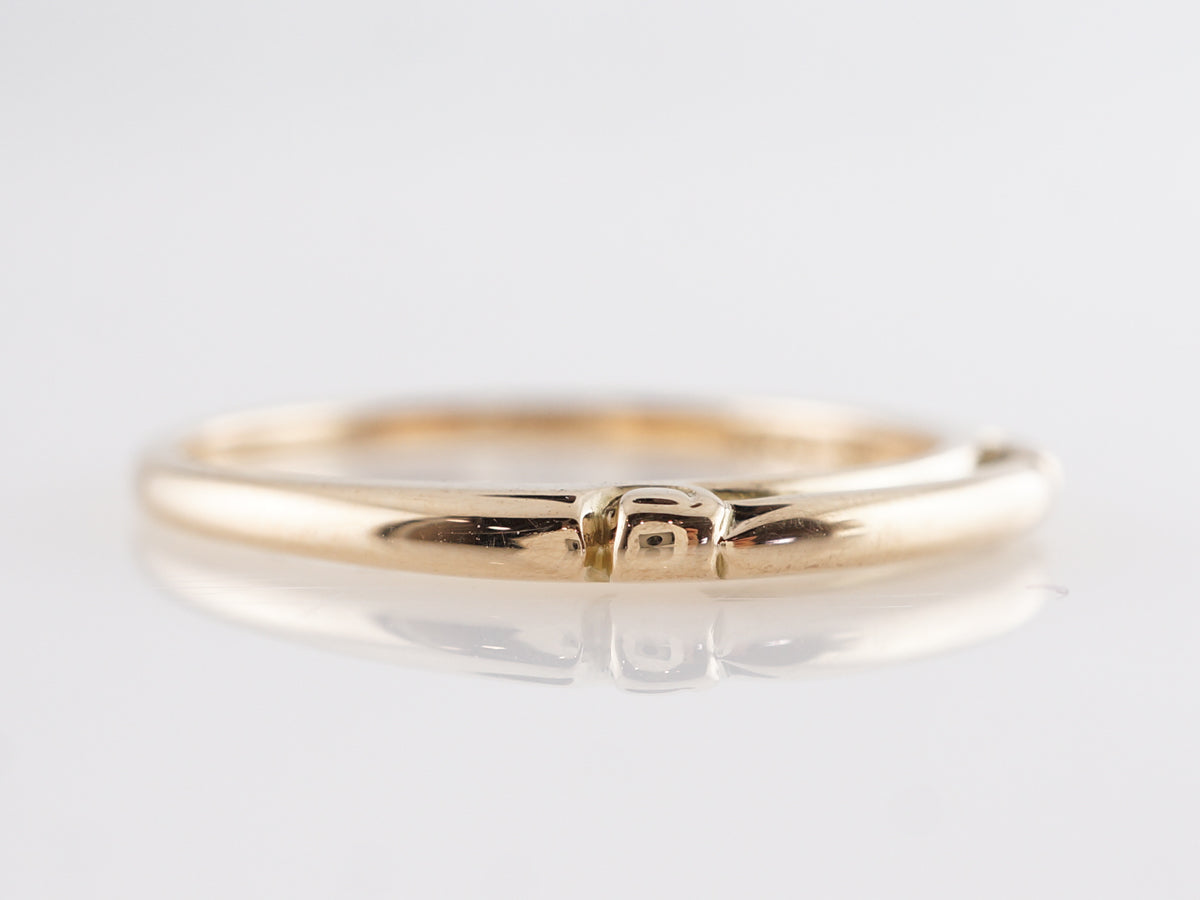 Mid-Century Engraved Wedding Band in 14k Yellow Gold