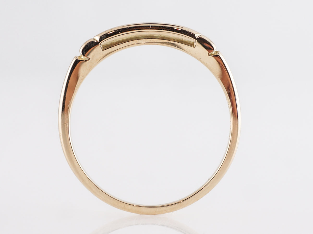 Mid-Century Engraved Wedding Band in 14k Yellow Gold