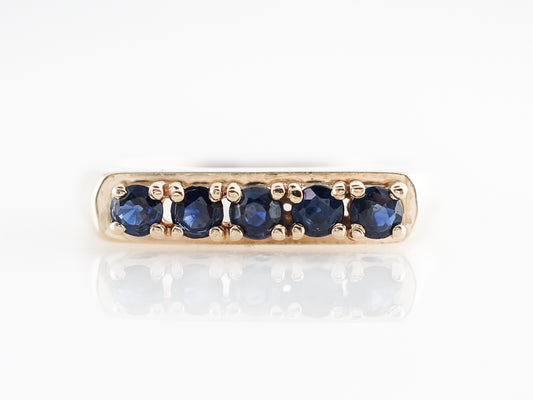 Mid-Century Sapphire Wedding Band in 14k Yellow Gold