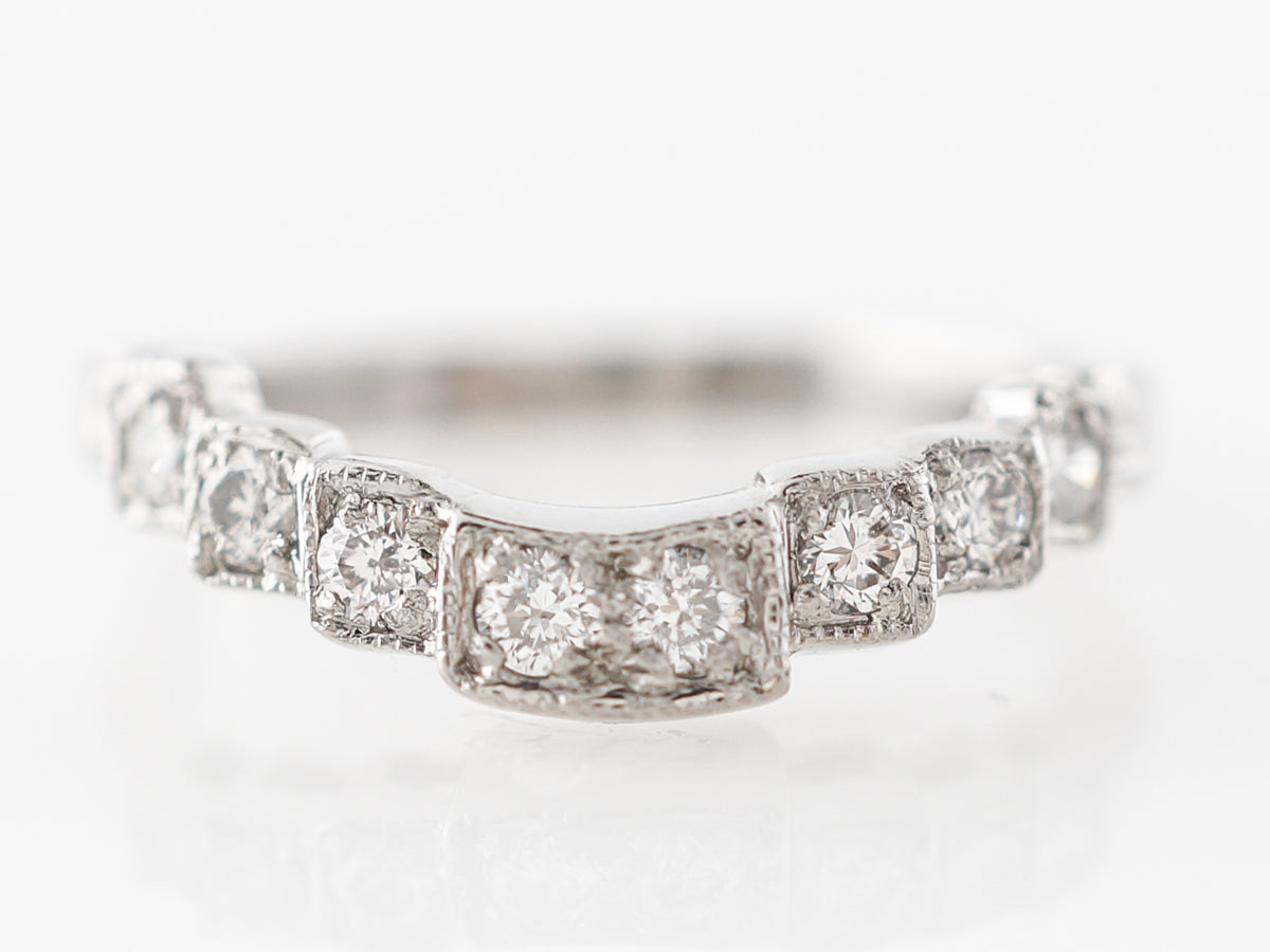 Vintage Style Ring Guards w/ Diamonds in Platinum