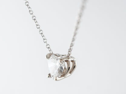 Heart Shaped Diamond Pendant in 14k White Gold