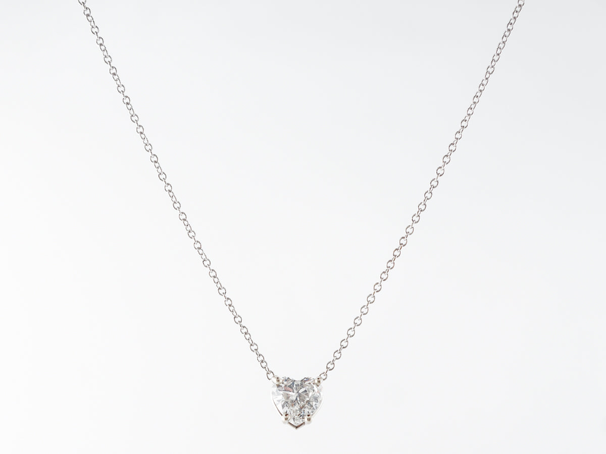 Heart Shaped Diamond Pendant in 14k White Gold