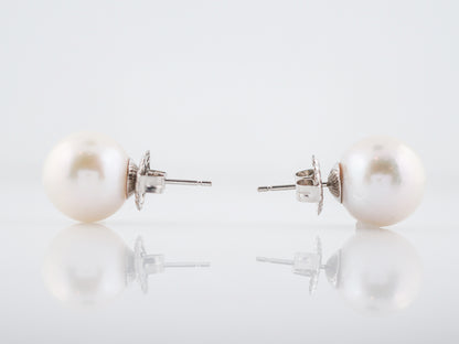 Modern Earrings Pearls in 18k White Gold