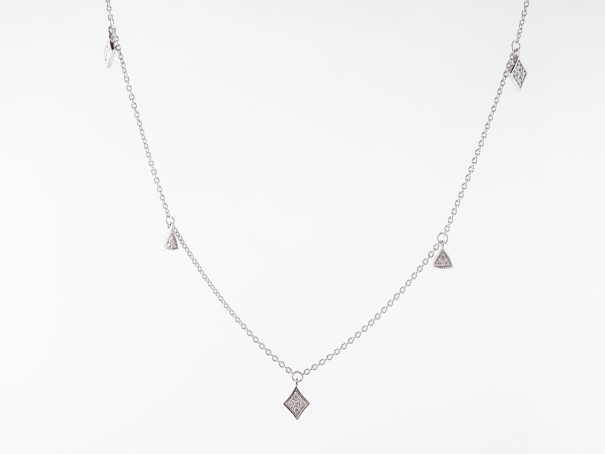 17 Inch Diamond Necklace in 14k White Gold