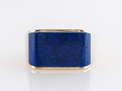 Mid-Century Cabochon Lapis Lazuli in 14k Yellow Gold