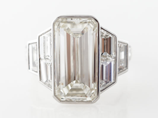 5 Carat Emerald Cut Diamond Engagement Ring in Platinum