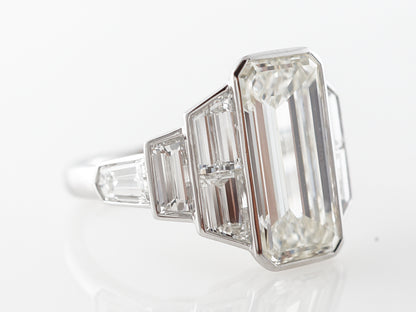 5 Carat Emerald Cut Diamond Engagement Ring in Platinum