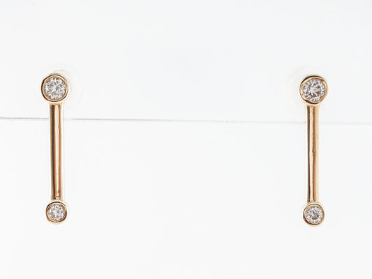 Diamond Bar Earrings in 14k Yellow Gold