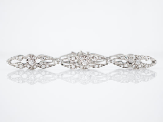 Modern Bracelet .66 Round Brilliant Cut Diamonds in Platinum