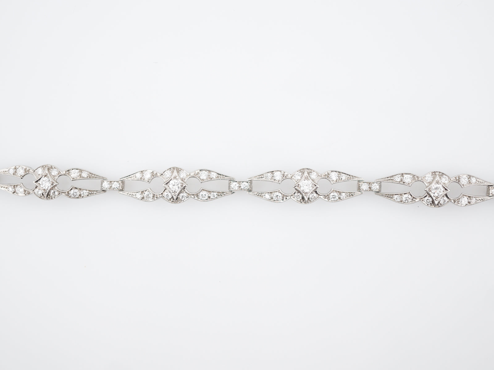 Modern Bracelet .66 Round Brilliant Cut Diamonds in Platinum