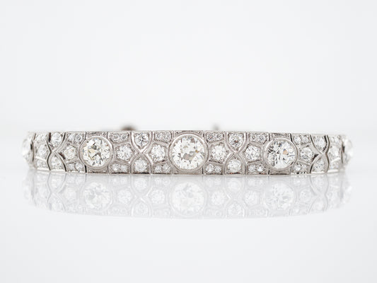 Modern Art Deco Style Bracelet 11.77 cttw Old European Cut Diamonds in Platinum