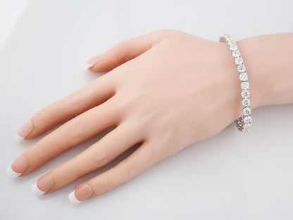 ***RTV***Modern Bracelet GIA 14.46 Round Brilliant Cut Diamonds in Platinum